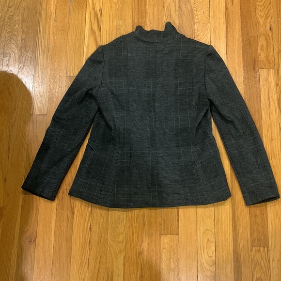 Adrienne Vittadini Women's Grey Plaid, Single- Button Blazer w/ Pockets, Size S - Picture 2 of 6